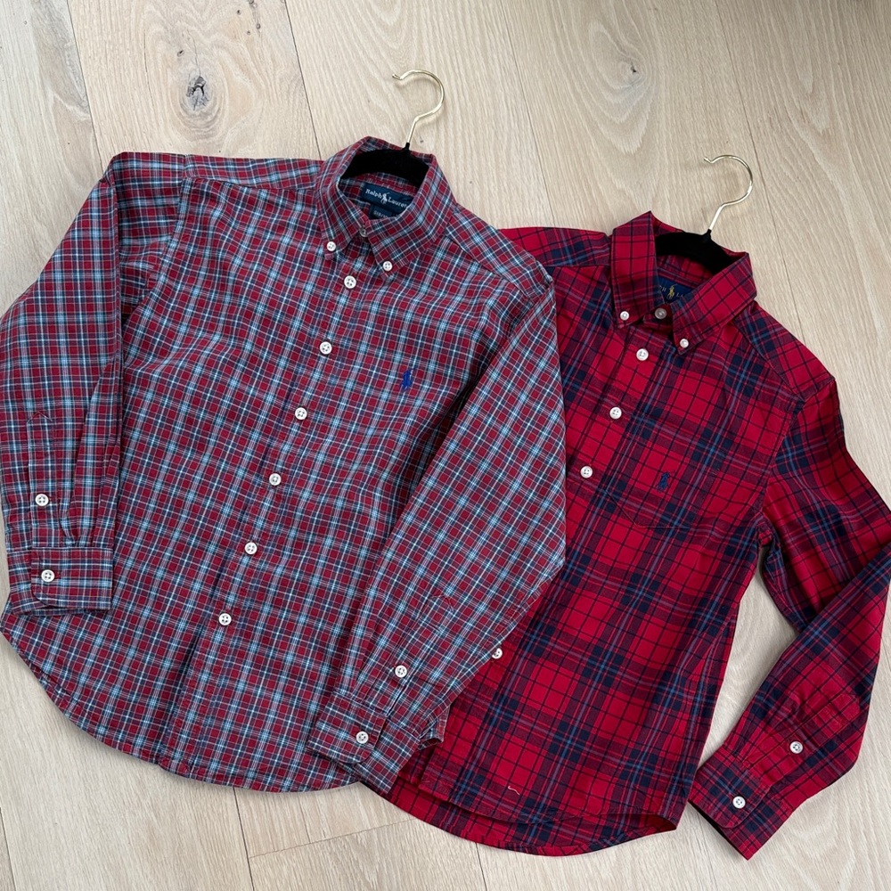 Ralph Lauren Red Plaid Button-Down Shirts